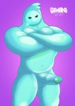 balls biceps biped blue_balls blue_body blue_glans blue_goo blue_penis crossed_arms foreskin genitals glans glistening glistening_genitalia glistening_glans glistening_penis half-erect humanoid_genitalia humanoid_penis male musclegut muscular muscular_humanoid muscular_male navel not_furry nude pecs penis pose purple_background simple_background smile solo standing vein veiny_penis gendomx epic_games fortnite rippley_(fortnite) goo_creature goo_humanoid humanoid 2022 hi_res pinup signature