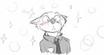 2016 anthro blush bodily_fluids canid canine clothing comic disney dravening fox fur greyscale hi_res looking_at_viewer male mammal monochrome necktie nervous nick_wilde police police_uniform reaction_image red_fox simple_background sketch solo sparkles spot_color sweat true_fox uniform white_background zootopia