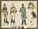 abs american_paint_horse clothed clothing ek2 equid equine front_view genitals heer_(wehrmacht) horse kaeaskavi m36_feldbluse male mammal model_sheet nude penis rear_view solo uniform vegas_fayben world_war_2