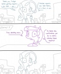bodily_fluids cum electronics female genital_fluids gesture group horn microphone necktie news shrug sign text the_weaver friendship_is_magic hasbro my_little_pony mythology rarity_(mlp) twilight_sparkle_(mlp) equid equine mammal mythological_creature mythological_equine unicorn digital_drawing_(artwork) digital_media_(artwork) english_text monochrome
