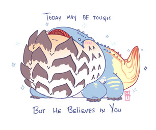 4_toes ambiguous_feral ambiguous_gender blue_body blue_eyes blue_line_art blue_skin blue_spines blush blush_lines claws feet feral grey_claws happy leg_markings light logo markings motion_lines motivational_art multicolored_body multicolored_skin open_mouth orange_markings pupils quadruped red_markings red_tongue short_legs simple_background solo sparkles standing tail tail_markings tail_motion tail_spines tailwag text thick_tail toe_claws toes tongue white_background white_body white_pupils white_skin yellow_markings yellow_tail gaelfox capcom instagram monster_hunter patreon dodogama fanged_wyvern 2019 artist_logo colored colored_line_art digital_drawing_(artwork) digital_media_(artwork) english_description english_text lighting shaded