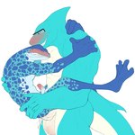 5_fingers abs anthro anthro_on_anthro anthro_penetrated anthro_penetrating anthro_penetrating_anthro athletic athletic_anthro athletic_male balls biceps blue_body blue_skin blue_tail blush bodily_fluids cum cum_in_ass cum_inside eyes_closed feet fingers genital_fluids genitals glans humanoid_hands interspecies male male/male male_penetrated male_penetrating male_penetrating_male membrane_(anatomy) multicolored_body multicolored_scales muscular muscular_anthro muscular_male muscular_thighs pecs penetration penis red_glans scales sex stand_and_carry_position standing standing_sex tail teal_body teal_scales toes triceps two_tone_body two_tone_scales two_tone_tail webbed_feet webbed_hands white_balls white_body white_penis white_scales white_tail islate_(artist) rivals_of_aether ranno amphibian blue_poison_dart_frog fish frog marine poison_dart_frog shark 1:1 2021 absurd_res hi_res