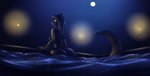 anthro breasts dripping_wet female gender_transformation hair implied_transformation light long_hair long_tail looking_at_tail looking_back moon moonlight night nude pool poolside skinny_dipping solo street_lamp swimming_pool tail transformation water wet tgwonder mammal mustelid otter 2015