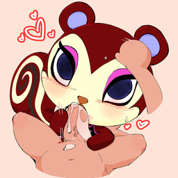 anthro anthro_penetrated athletic_wear blue_eyes blue_inner_ear blush blush_lines blushing_at_viewer bodily_fluids brown_body brown_fur brown_nose chibi cum cum_in_mouth cum_inside cum_on_penis cum_overflow duo fellatio female female_focus female_on_human first_person_view fluffy fluffy_tail fur genital_fluids genitals hand_on_head heart_symbol human_on_anthro human_penetrating human_penetrating_anthro human_pov interspecies looking_at_viewer makeup male male/female male_on_anthro male_pov navel nude on_model oral oral_penetration penetration penile penis pink_eyelids sex simple_background size_difference smaller_female sweat tail vein veiny_penis yellow_body yellow_fur aka_leopard animal_crossing nintendo pecan_(animal_crossing) villager_(animal_crossing) human mammal rodent sciurid tree_squirrel 1:1 absurd_res hi_res