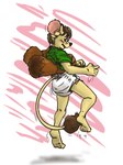 ageplay anthro being_held big_ears brown_hair clothed clothing diaper disembodied_hand fur green_clothing green_eyes green_shirt green_topwear hair infantilism lifted lifting long_tail looking_back male midair pantsless raised_leg roleplay shirt soiled_diaper solo surprise tail tail_fluff topwear unclean_diaper used_diaper wearing_diaper yellow_body yellow_fur jays_art_corner mammal mouse murid murine rodent 3:4 hi_res