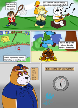 acoustic_guitar anthro brown_body brown_fur clothing female fur group guitar hat headgear headwear male musical_instrument plucked_string_instrument police police_uniform river shirt sitting slightly_chubby string_instrument text topwear uniform water white_body white_fur grolarbearsins animal_crossing nintendo booker_(animal_crossing) isabelle_(animal_crossing) k.k._slider mr._resetti canid canine canis domestic_dog eulipotyphlan mammal mole_(animal) shih_tzu toy_dog 2018 broken_language english_text hi_res