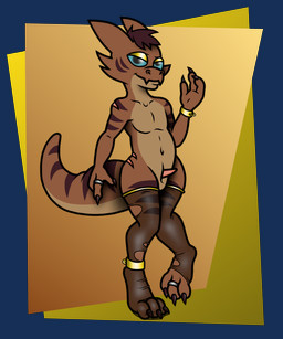 3_fingers 3_toes accessory anthro belly blue_eyes brown_body brown_claws brown_hair brown_stripes claws clothing cuff_(restraint) cuff_bracelet cuffed_ankles cuffed_wrists digit_ring digitigrade eyeshadow facial_markings feet finger_claws finger_ring fingers flat_chested genitals glistening glistening_clothing glistening_eyes glistening_legwear glistening_stockings gold_accessory gold_cuffs gold_eyeshadow hair head_markings hip_scar horn jewelry knock-kneed legwear looking_at_viewer makeup male markings metal_cuffs multicolored_body navel nylon nylon_stockings nylons paws penis penis_tip raised_foot raised_hand raised_paw raised_tail restraints ring scar short_tail shoulder_scar silver_ring simple_background smile smiling_at_viewer snout solo standing stockings striped_arms striped_body striped_face striped_legs striped_markings striped_tail stripes tail tail_markings tapering_tail teeth thick_tail toe_claws toe_ring toes torn_clothing torn_legwear torn_stockings translucent translucent_clothing translucent_legwear translucent_stockings janek5 janek_(janek5) kobold scalie 5:6 absurd_res alpha_channel hi_res