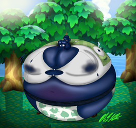 accessory anthro bell bell_accessory belly belly_expansion berry_juice beverage big_belly big_breasts blue_body blue_bottomwear blue_clothing blue_eyes blue_hair blue_nose blue_skirt blue_sky blueberry_inflation blueberry_juice bodily_fluids body_inflation bottomwear breast_expansion breasts brown_clothing brown_footwear brown_shoes clothing cloud expansion eyelashes female footwear green_clothing green_topwear green_vest hair hair_accessory hairband huge_belly huge_breasts hyper hyper_belly hyper_breasts hyper_inflation immobile inflation juice_(beverage) lactating lactating_juice navel outside panties plant red_hairband round_body sea shirt shoes skirt sky socks solo spherical_inflation stained_clothing sunken_limbs three-quarter_view tight_clothing topwear tree underwear unusual_bodily_fluids unusual_lactation vest water white_clothing white_footwear white_panties white_shirt white_socks white_topwear white_underwear worried mitsi1991 animal_crossing nintendo isabelle_(animal_crossing) canid canine canis domestic_dog mammal shih_tzu toy_dog 2022 absurd_res colored digital_media_(artwork) hi_res shaded signature