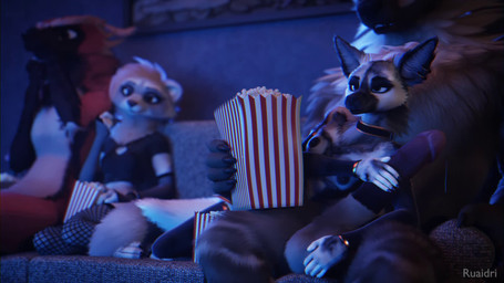 5_fingers anthro arm_warmers armwear ball_fondling balls barbell_piercing black_nipples bodily_fluids breasts casual_handjob casual_nudity casual_sex claws clothed clothed/nude clothed_anthro clothed_female clothing collar ear_piercing ear_ring eating eating_food erection feet female fingers fishnet_arm_warmers fishnet_armwear fishnet_clothing fishnet_legwear fondling fondling_penis food genital_fluids genitals glans group handjob humanoid_genitalia humanoid_penis leaking_precum legwear male male/female nipple_barbell nipple_piercing nipples nude nude_anthro nude_male penile penis piercing pink_glans popcorn precum precum_string ring_piercing scared sex shaking stockings toe_claws toes trembling vein watching_movie watching_television ruaidri kaytu_(ruaidri) marble_(ruaidri) moira_(ruaidri) tiruan_(ruaidri) avian bird brown_hyena canid canine fox hyena mammal procyonid raccoon 3d_(artwork) 3d_animation animated blender_(artwork) digital_media_(artwork) hi_res short_playtime webm