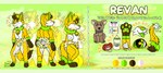 animate_inanimate anthro baby_bottle bell bell_collar brown_paws canid canine clean_diaper clothed clothing collar diaper diapered_plushie domestic_cat felid feline felis food fox fruit green_collar green_ears group hair hi_res hybrid kurodrunk living_plushie male mammal model_sheet multicolored_hair open_mouth pacifier paws pineapple pineapple_pattern plant plush_stuffing plushie revan_(baby_revan) star_eyes tail trio wearing_diaper young young_anthro