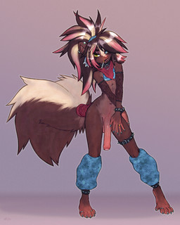 alternative_fashion anklet anthro armwear big_penis blue_eyes bracelet cigarette cigarette_in_mouth claws clothing collar emo femboy fishnet_armwear fishnet_clothing foreskin genitals green_eyes heterochromia humanoid_genitalia humanoid_penis jewelry leg_warmers legwear long_penis male male_anthro nipples object_in_mouth penis purple_background scene_(fashion) scene_haircut simple_background slim_anthro slim_male small_waist solo sparklefur standing toe_claws bassarisky korki_(bunnyshaped) mammal mephitid skunk 4:5 digital_media_(artwork) hi_res