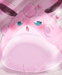 blush bodily_fluids clitoris cum ejaculation female genital_fluids genitals heart_symbol orgasm pussy pussy_ejaculation solo vaginal_fluids badwingm nintendo pokemon generation_1_pokemon pokemon_(species) wigglytuff hi_res