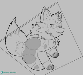 against_surface digitigrade feral glass glass_surface looking_at_viewer low-angle_view male on_glass on_glass_surface sitting under_surface_view codyf0xx nintendo pokemon kirin_(kirinfox) generation_5_pokemon pokemon_(species) zorua hi_res