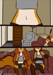 anthro brother_(lore) brother_and_sister_(lore) canid canine clothing comic duo female fox hi_res kamperkiller_(artist) male male/female mammal midriff panties shirt sibling_(lore) sister_(lore) topwear twins_(lore) underwear