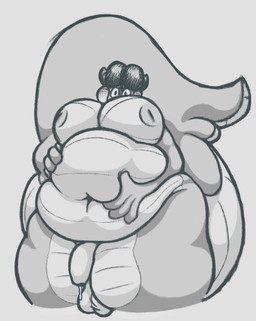 4_fingers 4_horns anthro balls belly belly_overhang belly_squish big_belly big_breasts big_nipples big_penis big_tail bodily_fluids breasts deep_navel dripping fingers flaccid foreskin genital_fluids genital_raphe genitals grey_background gynomorph hand_on_belly horn huge_belly huge_hips huge_tail huge_thighs hyper hyper_tail intersex inverted_nipples leaking_precum looking_at_viewer looking_down low-angle_view multi_horn navel nipples obese obese_anthro obese_gynomorph obese_intersex overweight overweight_anthro overweight_gynomorph overweight_intersex penis precum precum_drip raphe_(anatomy) saggy_balls scales scrotal_raphe simple_background solo squish tail thick_tail thick_thighs ventral_scales wide_eyed wide_hips autumz mythology cassel_(autumz) dragon mythological_creature mythological_scalie scalie greyscale monochrome sketch trans_(lore) trans_woman_(lore)