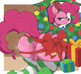 anthro anthrofied anus bdsm big_butt blue_eyes bondage border bound butt christmas_decorations christmas_ornament christmas_present christmas_tree cutaway fake_antlers fake_horns female fur genitals gift grin hair holidays huge_butt huge_thighs looking_at_viewer ornament pink_anus pink_body pink_fur pink_hair pink_inner_ear pink_vulva plant puffy_anus red_nose ribbon_bondage ribbons smile solo thick_thighs tree vulva white_border prisonsong03 christmas friendship_is_magic hasbro my_little_pony pinkie_pie_(mlp) earth_pony equid equine horse mammal pony 2025 absurd_res hi_res huge_filesize