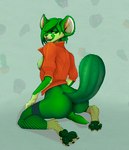 anthro breasts butt cactus clothing fur genitals green_body green_fur gynomorph intersex legwear nata_coman penis plant solo stockings pche nara_koman elemental_creature flora_fauna hybrid mammal mouse murid murine rodent hi_res