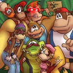 anthro ear_piercing ear_ring female group hoop_ear_ring male midriff piercing ring_piercing shesamonkey diddy_kong_racing donkey_kong_(series) nintendo chunky_kong diddy_kong dixie_kong donkey_kong_(character) kiddy_kong krunch_the_kremling lanky_kong tiny_kong alligator alligatorid ape barbary_macaque crocodile crocodilian gorilla haplorhine kong kremling mammal monkey orangutan primate reptile scalie 1:1