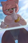 anthro biped black_nose female fingers front_view half-closed_eyes heart_symbol narrowed_eyes navel open_mouth outside solo lawgx sega sonic_the_hedgehog_(series) amy_rose eulipotyphlan hedgehog mammal 2024 2:3 absurd_res digital_media_(artwork) hi_res