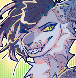 ambiguous_gender anthro blue_body blue_fur dotted_background fur green_eyes highlights_(coloring) pattern_background simple_background slim solo symbol symbol_on_head toony white_body white_fur white_highlights yellow_sclera tunag0d playstation sony_corporation sony_interactive_entertainment lexps6_(character) domestic_cat felid feline felis mammal headshot_portrait hi_res icon portrait female_(lore)