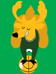 ambiguous_gender anthro antlers basket big_butt butt clothing container fingers hooved_fingers hooves horn logo logo_parody mascot smile solo sweater topwear terminalvermin milwaukee_bucks nba cervine deer mammal 3:4 absurd_res hi_res