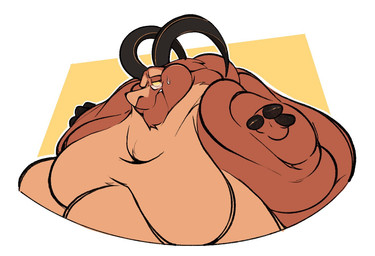 anthro back_fat belly black_horn bodily_fluids brown_body brown_fur curved_horn double_chin eyewear fat_arms fat_folds fat_neck fur glasses horn huge_cheeks light_body light_fur love_handles male moobs morbidly_obese morbidly_obese_anthro morbidly_obese_male obese obese_anthro obese_male overweight overweight_anthro overweight_male simple_background solo sweat sweatdrop thick_neck wearing_glasses boot_(artist) montana_(boot) bovid caprine goat mammal 2021 bust_portrait portrait