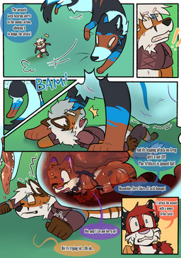 abdominal_bulge after_vore anthro anthro_prey artificer artificer_(dungeons_and_dragons) belly black_body black_fur blue_body blue_eyes blue_fur bodily_fluids brown_body brown_fur clothing dialogue digestion digestive_fluids digestive_juice drooling drooling_tongue dungeon_master exclamation_point eyewear female feral feral_pred fight fur glasses green_eyes grey_body grey_fur group hair internal jumping magic_user male melting melty_digestion monk one_eye_closed open_mouth oral_vore orange_body orange_fur organs pinned purple_body purple_eyes purple_fur red_body red_fur saliva saliva_string size_difference soft_vore speech_bubble spots squirming stomach stomach_acid stripes surprised swallowed_alive sweat sweatdrop teal_body teal_fur teeth text tongue unwilling_prey vore white_body white_fur white_hair willing_pred yellow_eyes fioldude dungeons_and_dragons hasbro wizards_of_the_coast gregory_mist-tail pala_(feroxdoon) roanth_rufry_alfer_(character) sero_(feroxdoon) canid canine cougar felid feline fox hybrid jaguar mammal mustelid musteline pantherine red_fox tiger true_fox true_musteline weasel comic english_text hi_res