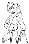 anthro backpack clothing hoodie male solo teeth toony topwear unknown_artist sega sonic_the_hedgehog_(series) sonic_underground tamers12345's_sonic_underground sleet_(sonic_underground) canid canine canis mammal wolf monochrome sketch source_request