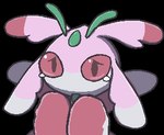 sad simple_background solo transparent_background oagoner nintendo pokemon generation_7_pokemon lurantis pokemon_(species) alpha_channel low_res