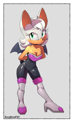 anthro anthrofied back_wings bare_shoulders bat_wings biped black_clothing black_nose boots border breasts cleavage clothed clothed_anthro clothed_female clothing collarbone countershade_face countershading duckface eyelashes female female_anthro footwear fully_clothed fully_clothed_anthro fully_clothed_female green_eyes grey_background hair hands_behind_back high_heeled_boots high_heels iris legwear looking_at_viewer membrane_(anatomy) membranous_wings navel_outline pupils reverse_countershading shoes short_tail simple_background small_nose snout solo standing tail tan_body tan_skin text thigh_highs tight_clothing white_border white_hair wings rogone2 sega sonic_the_hedgehog_(series) rouge_the_bat bat mammal 2020 artist_name dated digital_media_(artwork) full-length_portrait hi_res portrait shaded