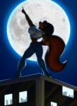 1970s afro anthro big_breasts blaxsploitation breasts canid canine canis clothing digital_media_(artwork) female footwear groovia_airewolf groovy hi_res howl mammal moon muscular muscular_anthro muscular_female platform_footwear platform_shoes shoes solo toughset wolf