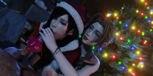 animal_genitalia animal_penis areola assisted_fellatio assisted_oral bestiality big_breasts black_hair blurred_background bodily_fluids bracelet breasts brown_hair canine_genitalia canine_penis christmas_clothing christmas_headwear christmas_tree clothing erection eyebrows eyelashes fellatio female female_penetrated feral genitals group hair handjob hat headgear headwear holidays jewelry knot lipstick long_hair makeup male male/female male_penetrating male_penetrating_female necklace nipples open_mouth oral oral_penetration penetration penile penis plant red_lipstick santa_hat sex sweat teeth tree trio blueberg christmas final_fantasy final_fantasy_vii square_enix aerith_gainsborough red_xiii tifa_lockhart canid canine human mammal 2025 3d_(artwork) 3d_animation absurd_res animated digital_media_(artwork) hi_res loop no_sound short_playtime webm