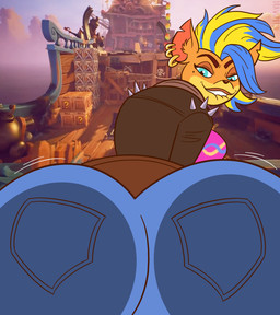 against_surface anthro ass_on_glass bite biting_lip biting_own_lip blue_eyes bottomwear butt butt_focus clothing denim denim_bottomwear denim_clothing ear_piercing female glass hair jacket jeans looking_back multicolored_hair on_glass on_surface pants piercing self_bite shaking_butt solo spikes topwear drawsputin activision crash_bandicoot_(series) pirate_tawna bandicoot mammal marsupial 2020 hi_res