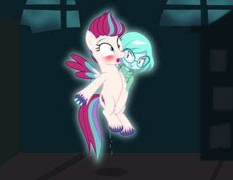 assisted_masturbation bedroom_eyes blue_eyes blush bodily_fluids body_control castle clothing cutie_mark dripping dripping_pussy duo eyebrows eyes_on_the_prize eyewear female female/female feral fetlocks forced forced_masturbation generation_leap genital_fluids glasses glowing hair holding_hooves hoof_hold inside levitation looking_at_another magic masturbation multicolored_hair multicolored_tail narrowed_eyes open_mouth open_smile possession purple_hair purple_tail seductive sexual_harassment smile smirk spread_wings surprised sweater tail telekinesis three_tone_wings topwear turquoise_hair turquoise_tail turtleneck vaginal_fluids vaginal_stretching white_body wing_boner wings badumsquish hasbro mlp_g5 my_little_pony mythology shantae:_half-genie_hero shantae_(series) wayforward ikki_(shantae) zipp_storm_(mlp) equid equine ghost mammal monster mythological_creature mythological_equine pegasus spirit undead absurd_res crossover hi_res