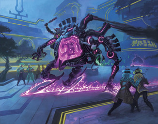 anthro armor building clothing grey_body group headgear helmet holding_melee_weapon holding_object holding_weapon jacket male melee_weapon open_mouth outside plant science_fiction surprsied tail topwear tree vehicle weapon white_body steve_prescott hasbro kamigawa magic:_the_gathering wizards_of_the_coast human mammal murid murine rat rodent hi_res official_art