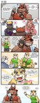 accessory anthro boss_(gym_pals) bruno_(gym_pals) canid canine canis clothing comic dancing dialogue english_text felid gym_pals h155296 hat headband headgear headwear hi_res lion male mammal massage master_(gym_pals) myosotis_(gym_pals) pal_(gym_pals) pantherine pole pole_dancing shirt tank_top text tiger topwear wolf