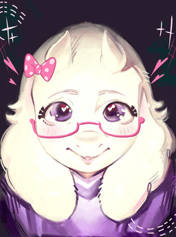 2_horns accessory anthro blush bow_ribbon clothed clothing eyelashes eyewear female floppy_ears front_view fur glasses hair_accessory hair_bow hair_ribbon heart_eyes heart_symbol horn lips long_ears looking_at_viewer lop_ears mature_anthro mature_female pink_eyewear pink_glasses purple_eyes ribbons simple_background solo wearing_glasses white_body white_fur oanju undertale_(series) toriel boss_monster_(undertale) bovid caprine mammal absurd_res bust_portrait headshot_portrait hi_res portrait