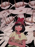 black_hair blush clothing female group hair hat headgear headwear looking_at_viewer purple_eyes smile pheromosa1111 nintendo pokemon selene_(pokemon) generation_7_pokemon human humanoid mammal pheromosa pokemon_(species) ultra_beast 3:4 hi_res