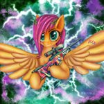 awp banana brand_parody electricity female feral flying food fruit gun laurel_wreath lightning plant ranged_weapon rifle solo sticker thunder weapon wings elronya eltaile counter-strike dole friendship_is_magic hasbro my_little_pony mythology valve fluttershy_(mlp) equid equine mammal mythological_creature mythological_equine pegasus 1:1 hi_res