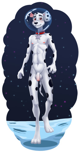 aged_up anthro anthrofied armor astronaut_helmet balls bulge casual_nudity collar collar_only feet flaccid foreskin genitals headgear headgear_only helmet humanoid_genitalia humanoid_penis looking_at_viewer male moon navel nipples nude outdoor_nudity outside partially_retracted_foreskin pecs penis smile solo space standing star tail toes dal101strefan 101_dalmatian_street 101_dalmatians disney dylan_(101_dalmatians) canid canine canis dalmatian domestic_dog mammal digital_media_(artwork) hi_res