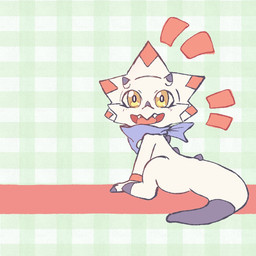 blue_kerchief blue_neckerchief horn kerchief looking_at_viewer male neckerchief neckwear open_mouth open_smile smile solo tail white_body yellow_eyes yogurtpubes bandai_namco digimon digimon_(species) gammamon 1:1 hi_res