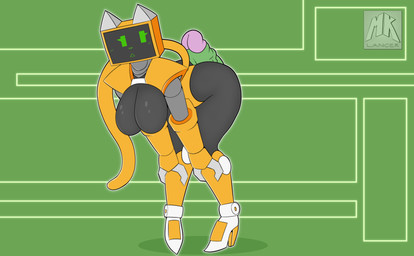 anthro breasts clothing disembodied_penis duo featureless_breasts female footwear genitals high_heels hot_dogging machine male penis screen screen_face sex shoes mklancer00 clanks_(mklancer00) robot absurd_res hi_res