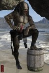 barrel beach_background genitals male muscular muscular_humanoid muscular_male penis solo spikes spikes_(anatomy) unusual_anatomy unusual_genitalia unusual_penis ugnaughtsden predator_(franchise) alien humanoid yautja 2:3 3d_(artwork) digital_media_(artwork) hi_res