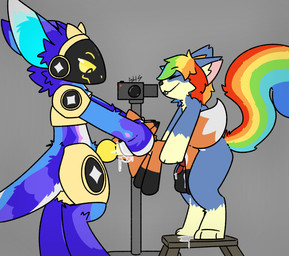 adult_on_young age_difference anal animal_genitalia animal_penis anthro belly biped black_nose black_paws blue_body blue_fur bodily_fluids camera canine_genitalia canine_penis cum cum_on_face cum_on_leg cum_on_penis excessive_cum excessive_genital_fluids eyes_closed fellatio fur furniture genital_fluids genitals grey_background group hair holding_head lifting looking_at_another machine male male/male multicolored_hair multicolored_tail oral orange_body orange_fur paws penile penis protogen_armor protogen_visor rainbow_hair rainbow_tail sex simple_background size_difference spitroast standing stool tail teeth trio white_belly yellow_eyes yellow_nose yellow_penis young lightningb0lt01 minia_(augustus) purpli tommy_(lightningb0lt01) canid canine fox mammal protogen rodent sciurid tree_squirrel 2026 absurd_res hi_res signature