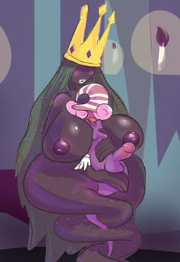 balls big_breasts breasts clothing crown duo female genitals gloves gynomorph gynomorph/female hair handwear hat headgear headwear huge_breasts intersex intersex/female long_hair nipples penis pink_hair purple_body purple_hair purple_nipples witch_hat squaresville mario_bros nintendo paper_mario shadow_queen vivian_(mario) humanoid shadow_siren hi_res