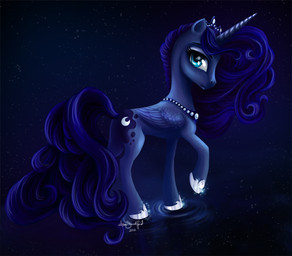 2012 blue_eyes blue_hair blue_theme crown equine eyeshadow female friendship_is_magic hair horn horse looking_at_viewer looking_back makeup mammal my_little_pony necklace night pony princess_luna_(mlp) solo sparkles standing stars tuyla water water_ripple winged_unicorn wings
Rating: Safe
Score: 17
User: 2DUK
Date: December 21, 2013