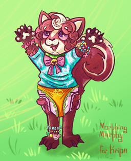 accessory anthro beaded_jewelry beads bell big_ears big_tail biohazard_symbol bow_ribbon clothing collar curly_hair diaper female grass green_background hair hair_accessory hair_bow hair_ribbon hazard_symbol hooves jewelry kandi_(jewelry) lace lace_panties multicolored_body panties pawpads plant purple_body red_body ribbons shirt simple_background solo standing symbol t-shirt tail teeth text topwear underwear morphing_murphy bovid caprine domestic_cat felid feline felis hybrid mammal mephitid sheep skunk hi_res