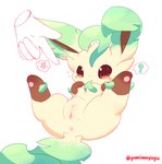 ambiguous_gender disembodied_hand duo female feral genitals gesture hand_gesture humanoid_genitalia humanoid_genitalia_on_feral humanoid_pussy humanoid_pussy_on_feral pointing pussy nakimayo nintendo pokemon eeveelution generation_4_pokemon leafeon pokemon_(species) hi_res