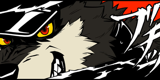 anthro black_background black_border black_clothing black_eyes black_hat black_headwear border canine_teeth clothing collar compliment fangs fur furgonomic_hat furgonomic_headwear furgonomics glistening glistening_eyes grey_body grey_fur grin hat headgear headwear inner_ear_fluff looking_at_viewer male onomatopoeia red_background red_eyes sharp_teeth simple_background smile smiling_at_viewer solo sound_effects teeth text tuft yellow_sclera revelion royce_(revelion) canid canine canis mammal wolf 2026 hi_res japanese_text portrait