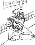 accessory beard exclamation_point facial_hair headband looking_at_viewer machine male parody solo text vent unknown_artist five_nights_at_freddy's konami metal_gear scottgames solid_snake animatronic humanoid robot crossover english_text monochrome